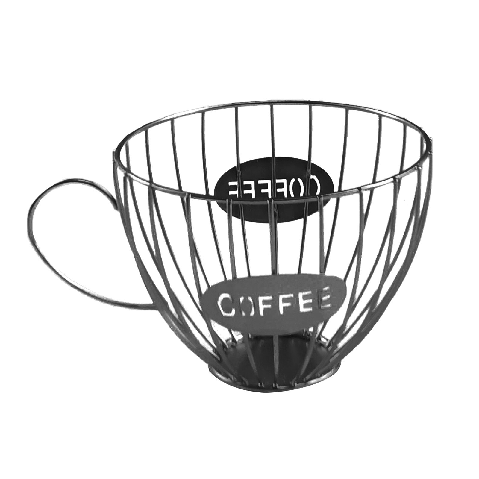 Porte-tasses à café en forme de tasse, porte-dosettes, organisateur de stockage de capsules creuses pour le comptoir, Panier de Rangement: Black