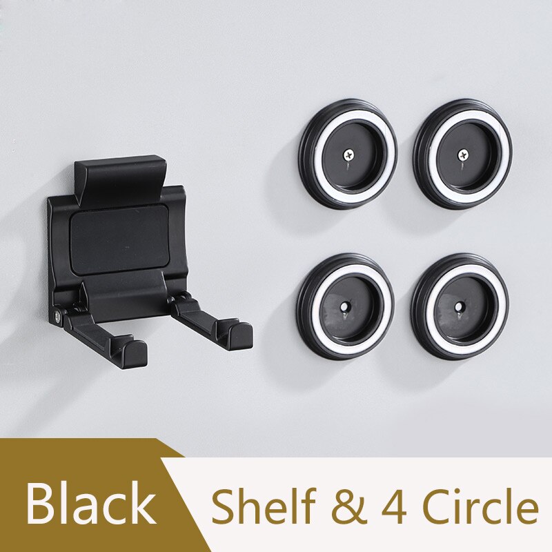 Antieke Föhn Houder Badkamer Planken Muurbevestiging Magazijnstelling Zwart Badkamer Plank Voor Dyson Supersonic Föhn Houder: Black  4 Circle