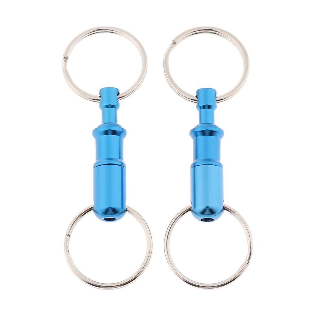 4pcs Quick Release Keychain Detachable Pull Apart Key Rings, Double Sp lit Rings