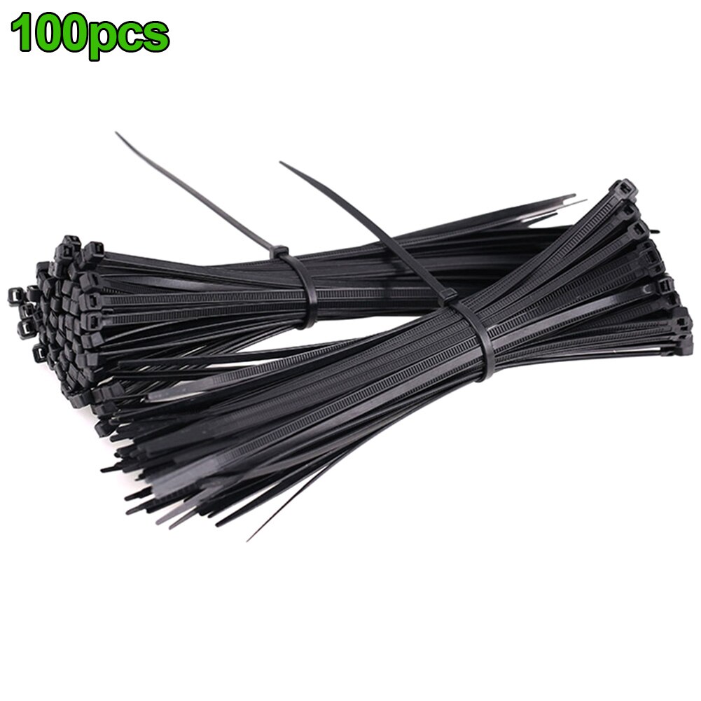 100 stk / sæt 2.5 tykke abs plastikbånd lynlås fasttrådswrap rem selvlåsende nylon kabelbinder  --m25: Lille m