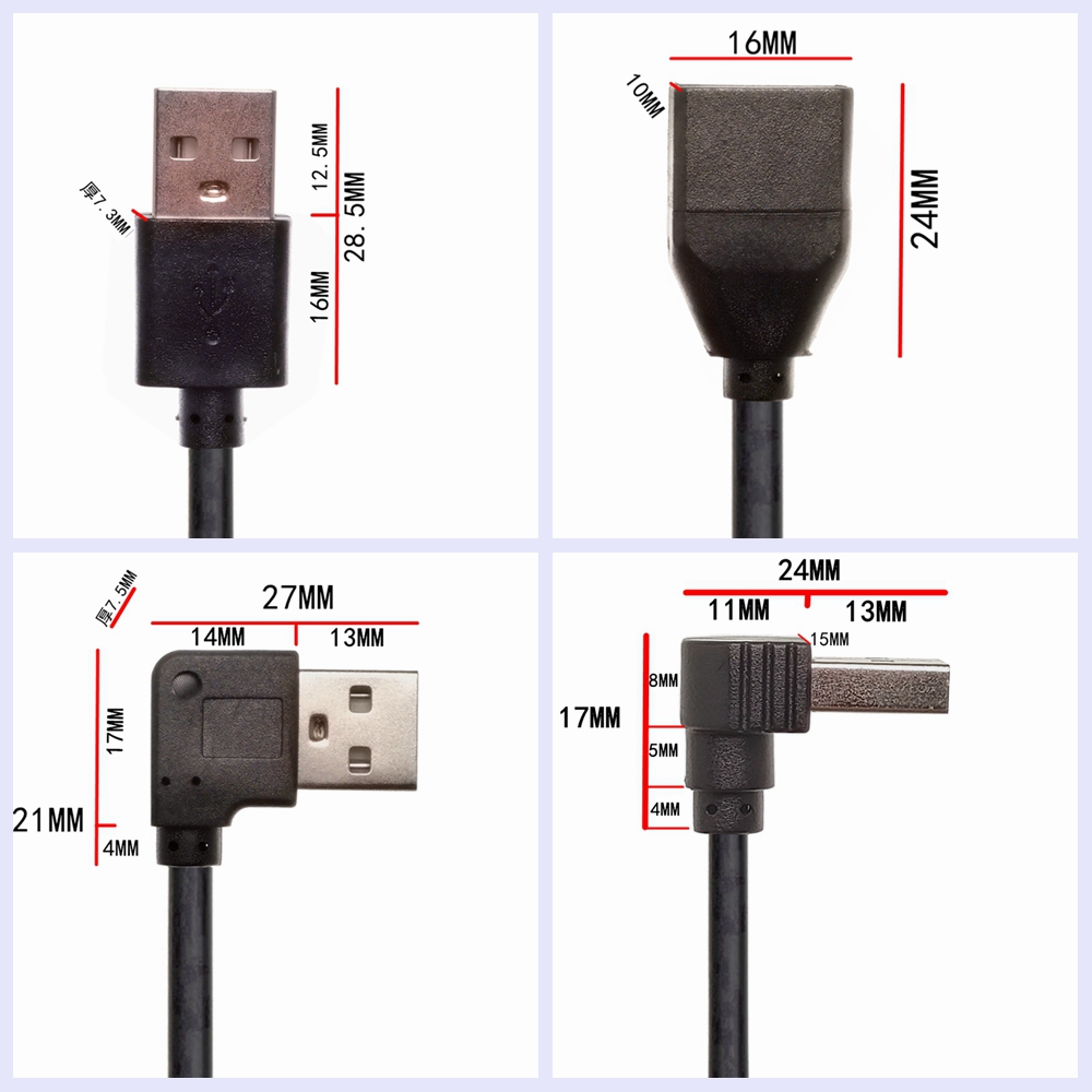 USB 2.0 Verlengkabel Data Man-vrouw Kabel Extender 0.1M 0.25M 0.5M 1M voor Telefoon opladen Computer USB 2.0 Uitbreiding