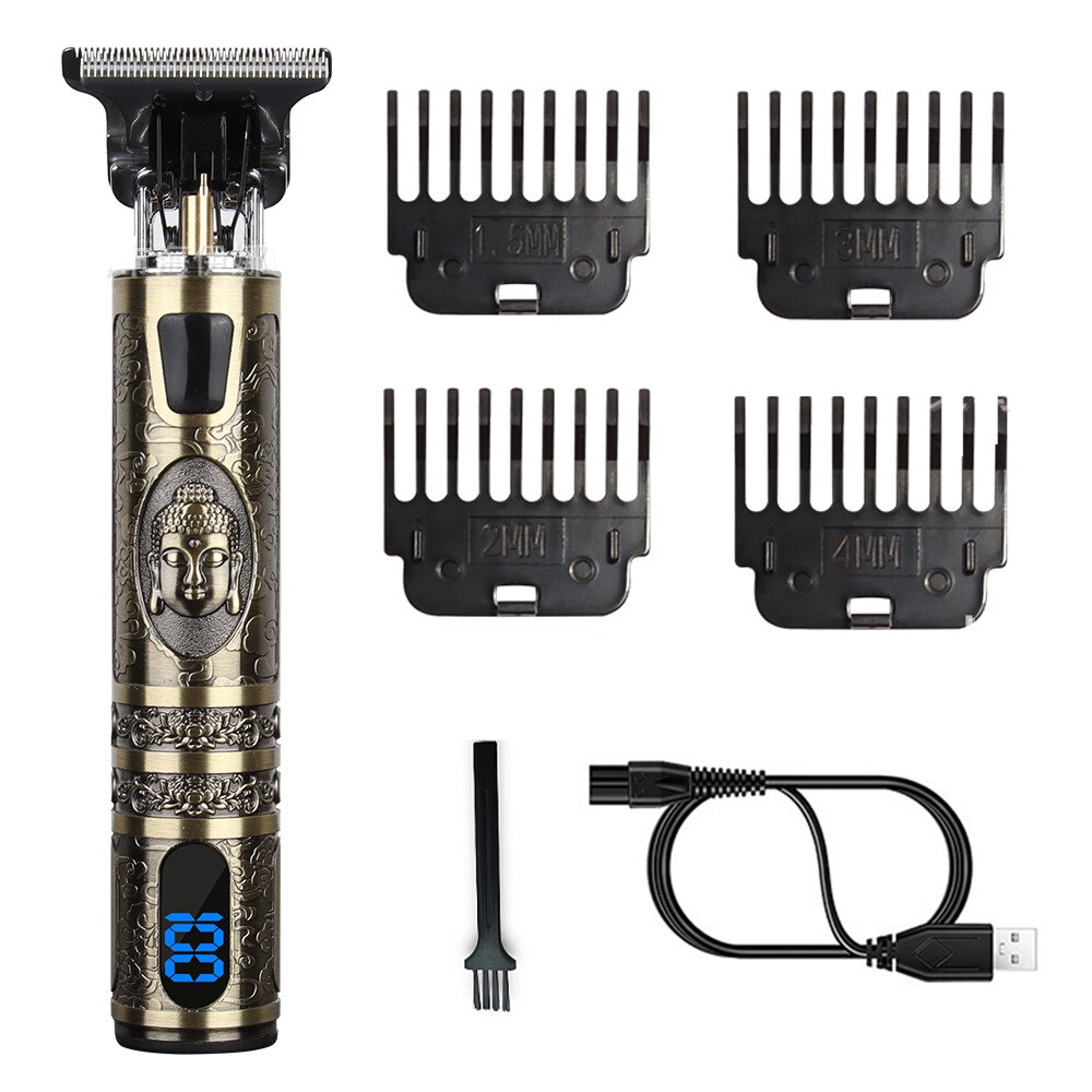 Elektrische Haar Schneiden Maschine Für Männer Drache Friseur Haar Trimmer 0mm Bart Rasierer USB kabellos Haar Haarschneidemaschine einstellen: Buddha Kopf