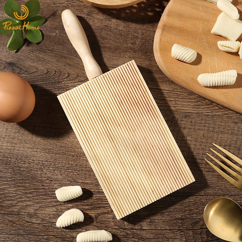 PizzAtHome Italian Pasta Board Gnocchi Macaroni Board Wooden Garganelli Board Making Noodles Butter Board Kitchen Tools