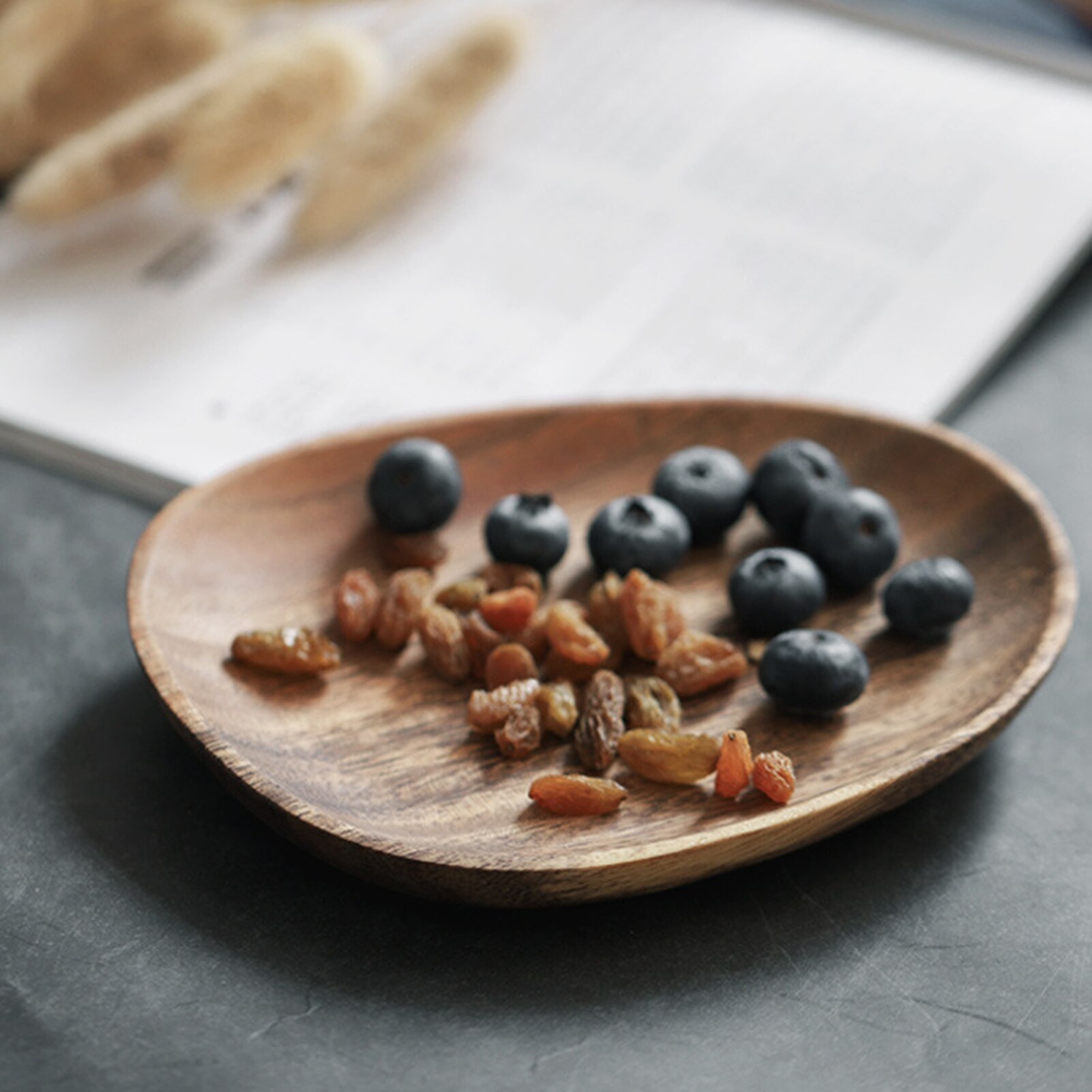 Houten Ronde Gebak Serveerschaal Rechthoek Voedsel Schotel Gedroogd Fruit Lade Servies Salade Cake Dessert Opslag Plaat