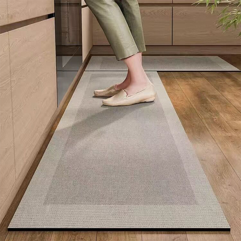 Diatomaceous Mud Kitchen Floor Mat Super Absorbent Doormats Bathroom Pad Anti-Slip Kitchen Mats Wipeable Wash Long Strip Carpet: 40x60+40x120cm / green