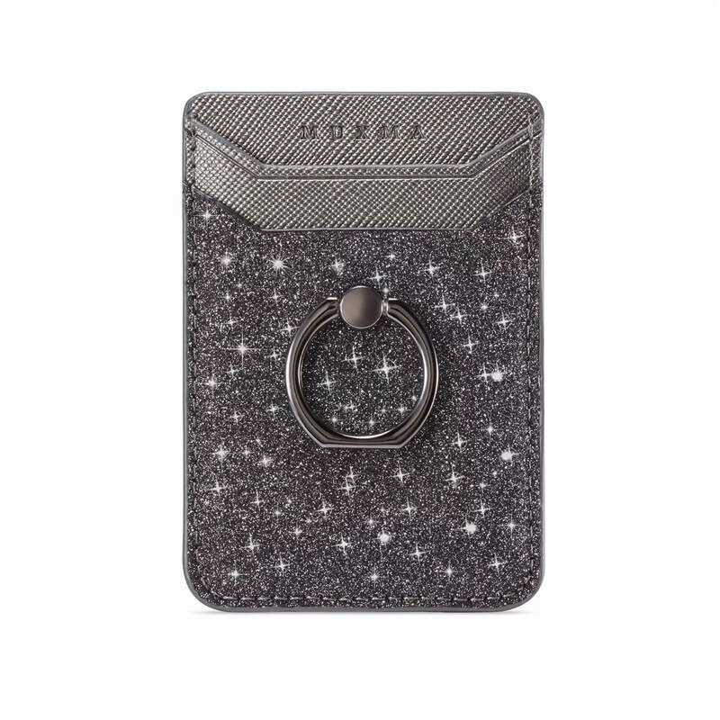 Universal Cellphone Wallet Card Holder Mobile Phone Wallet Credit ID Card Holder Adhesive Pocket Sticker Case Rose Gold /Black: Bling-Black