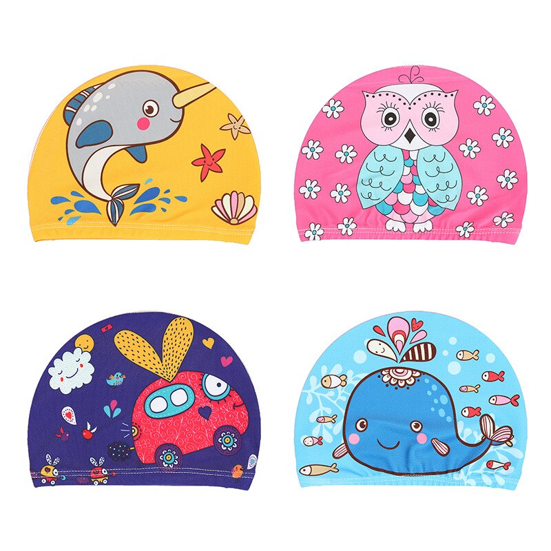 Children's Cute Cartoon Swimming Cap Ear Protection Elastic Loose Comfortable Ear Protection Swimming Cap Baby Calico Cap