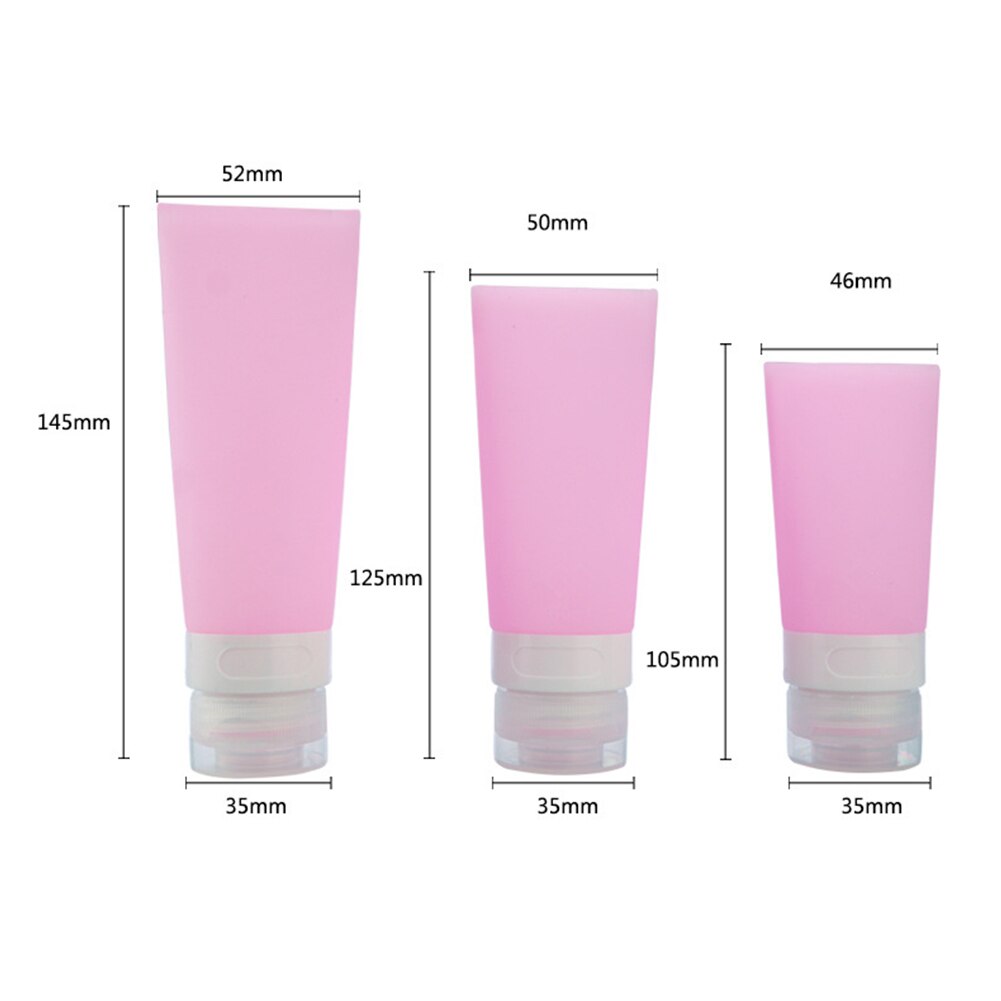 Botella vacía de silicona para champú, Gel de ducha, cosméticos, juego de viaje, botella dividida, 38/60/80ml, 3 uds.