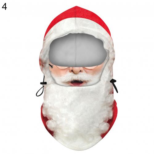 Kerst Digitale Afdrukken Volwassen Unisex Kerst Digitale Afdrukken Winter Winddicht Skiën Warm Hooded Gezicht Cover: 4