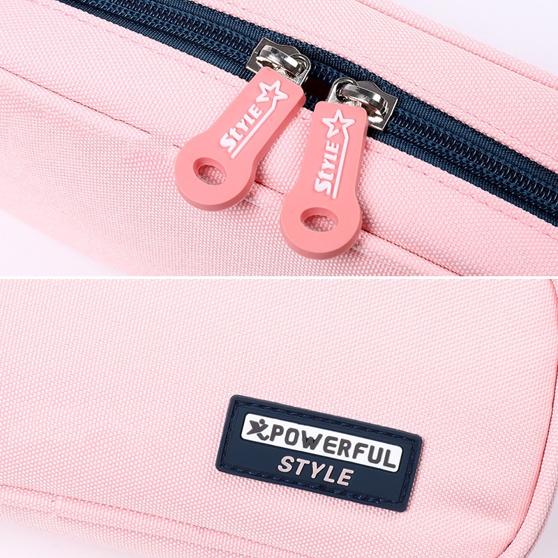 Lærred udsøgt penalhus teenager sød kuglepenne etui stor kapacitet blyanttaske skole papirvarer forsyninger