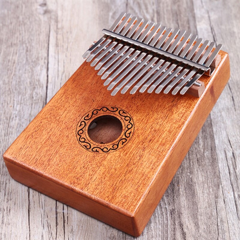17 Keys Kalimba African Solid Thumb Finger Piano 17 Keys Solid Wood Kalimba Musical Instrument Mahogany