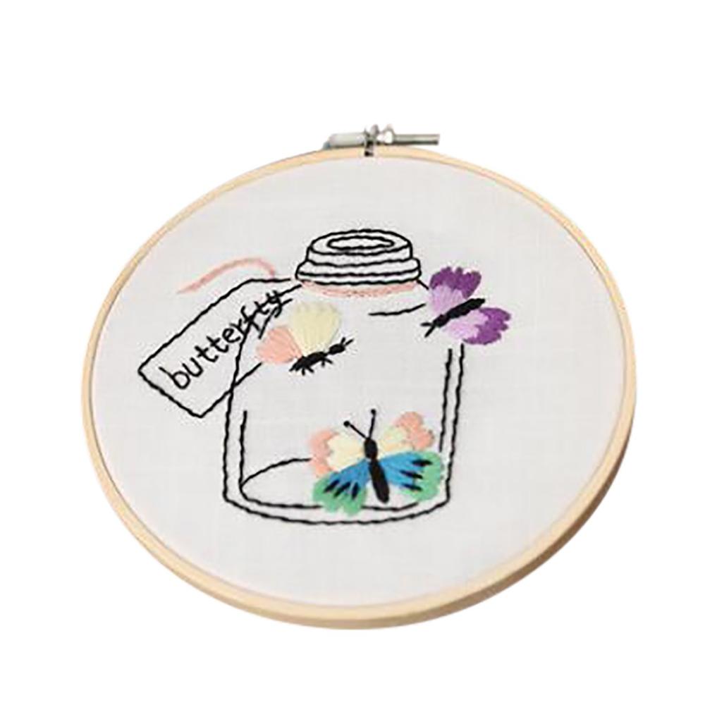 Full Range of Embroidery Cross Stitch Stamped Embroidery Cloth with Floral Kit: K