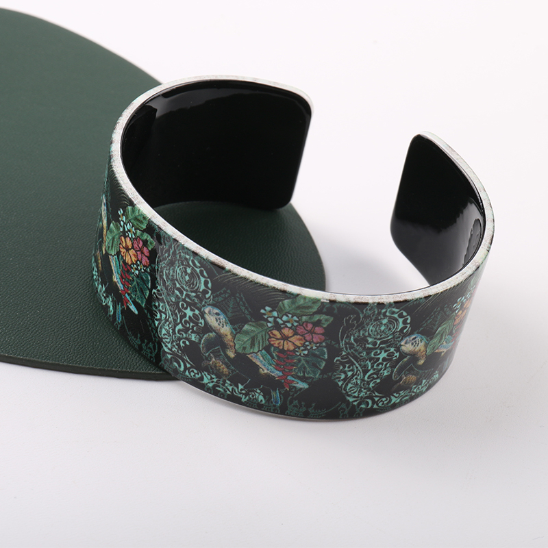 Bracelet manchette imprimé papillon et fleurs pour femmes et filles, Vintage, fête d'anniversaire, meilleur de noël,: nyn139-4