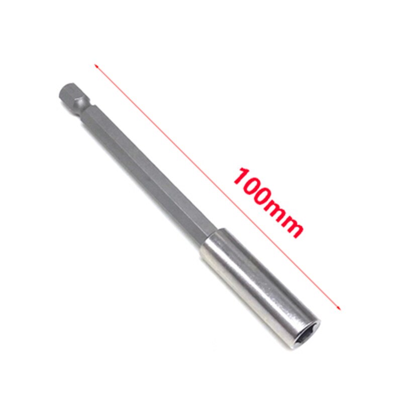 60/100/150/200mm sekskantstang skaft langt håndtak skrutrekker spissholder hurtigskift håndverktøy stikkontakt forlengelsesbits: 100mm