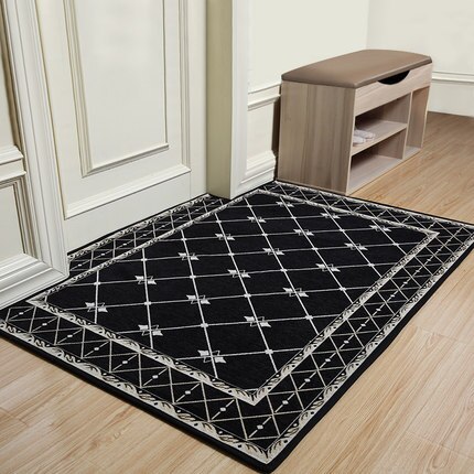 Thicken Mats In Kitchen Anti-slip Bathroom Carpet For Toilet Absorpt WC Mats Floor Carpet In Living Room Non-slip banyo paspas: 016 black / about 50x80cm