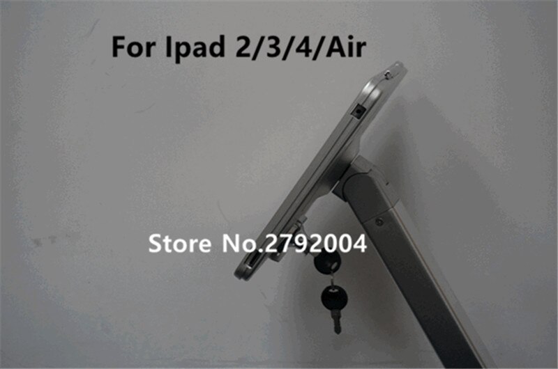 Tablet security holder lock display stand wall mount case bracket anti-theft device iPad2/3/4 with lockable metal case and key