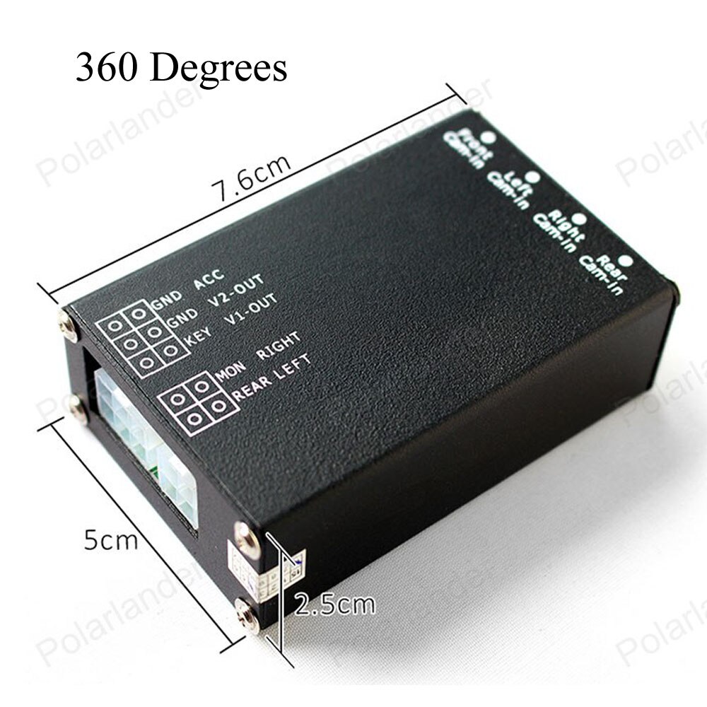 360 View Car Camera Control Box 4 Way Cameras Switch System For Rear Left Right Size Front Camera