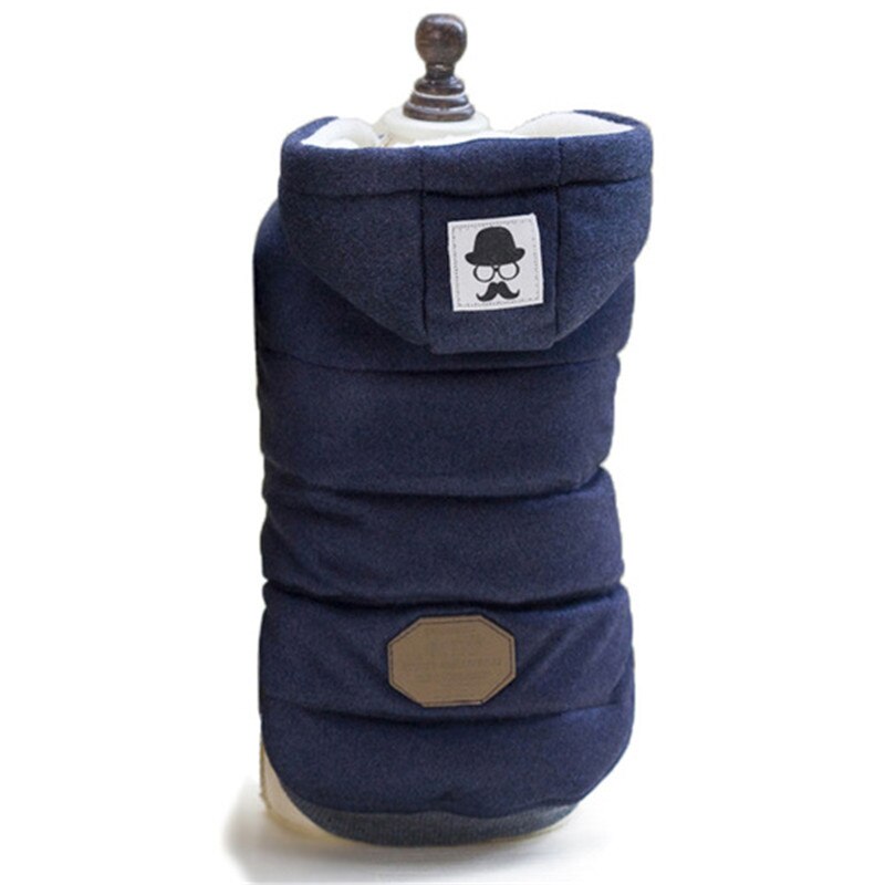 Kemisidi Hond Kleding Winterjas Jas Poedel Hooded Dikke Katoenen Kat Puppy Honden Jas Kleine Puppy Pet Kostuum Winter Hond doek: Dark blue / XXL