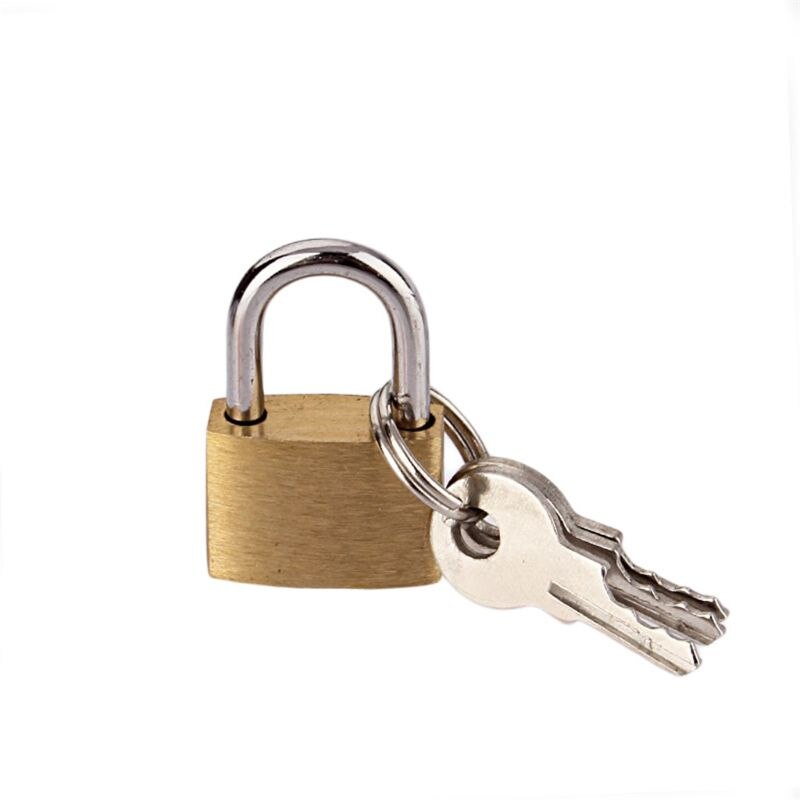 20MM small brass lock luggage padlock mailbox box lock locker padlock with key lock box