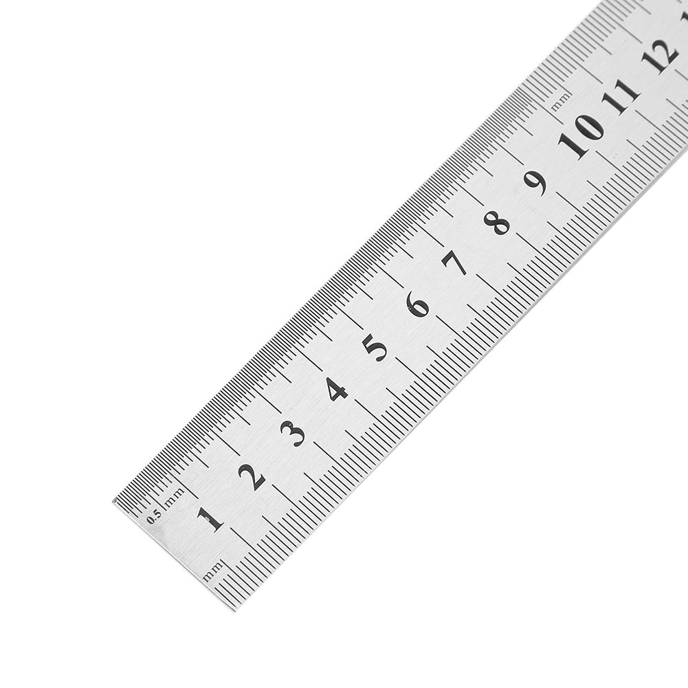 Metal Stainless Steel Ruler Double Side Centimeter Inches Scale Metric Ruler Drawing Architecture School Office Supplies 15-50cm