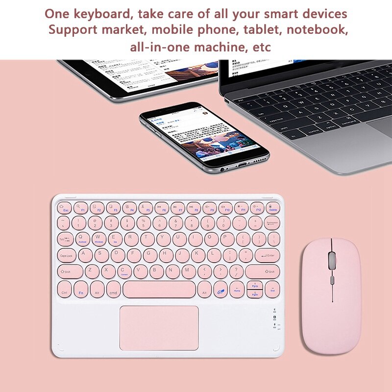 Keyboard and Mouse Set, Smart Wireless Bluetooth Mouse and Keyboard for Ios and Android Phones and Tablets