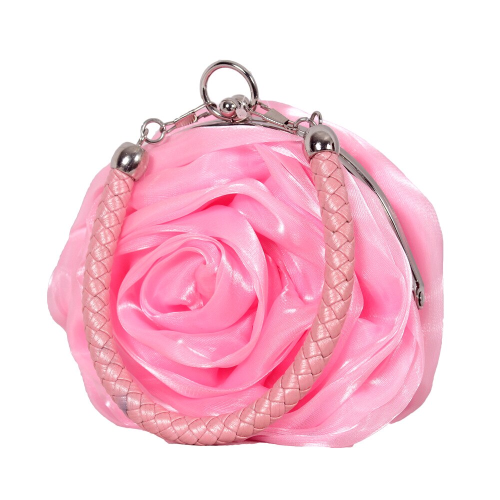 Purple Pink Red Ivory Gold Lovely Flower Rose Evening Bag Woman Clutch Coin Purse Bridal Wedding Bags Party Mini Bag: 03