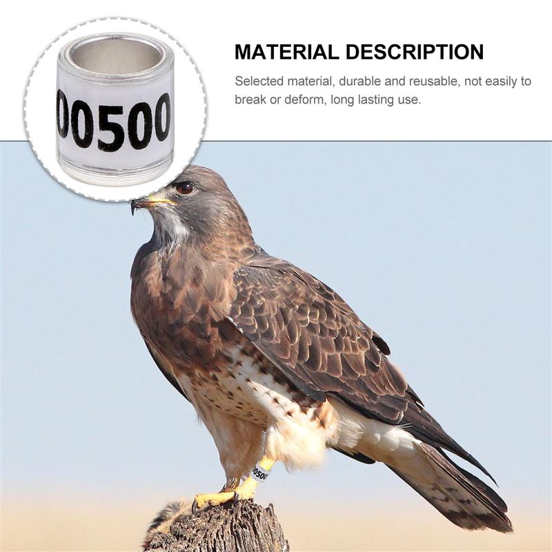 100Pcs Pigeon Foot Rings Numbered Pigeon Foot Ring Bird Leg Rings Leg Bands Racing Identification Rings Bird Accessories