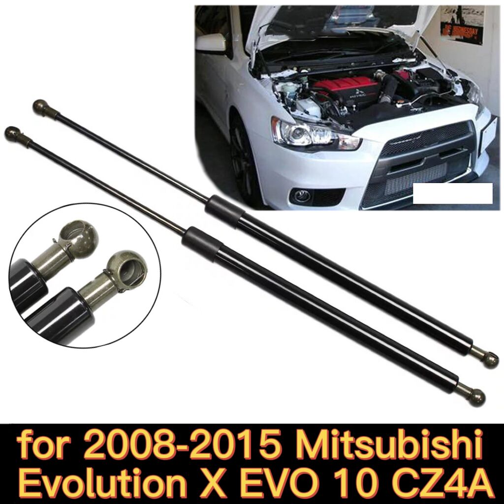 for Mitsubishi Evolution X EVO 10 CZ4A Car Front Hood Bonnet Gas Struts Lift Support Shock Damper Charged Carbon Fiber