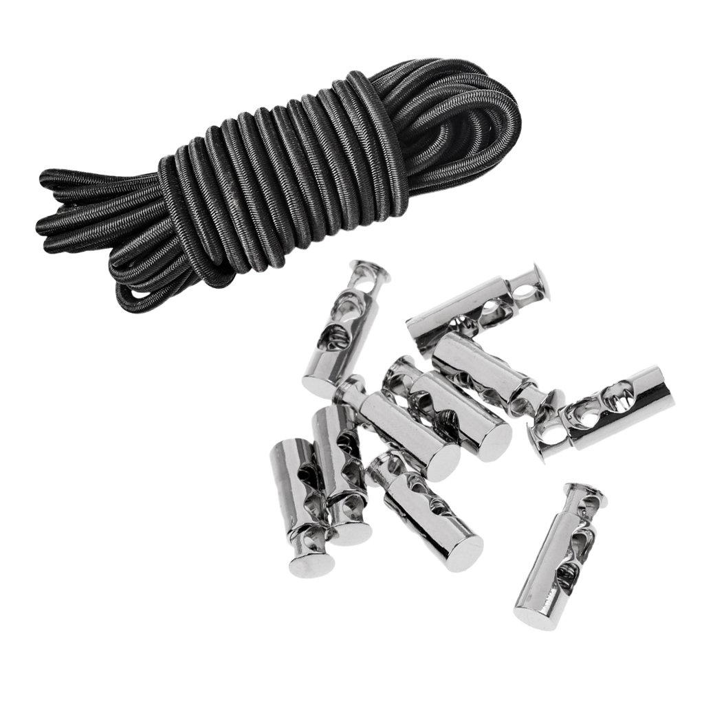 10x Paracord Cord Lock Klem 2 Gat Schakelt Spring Stop + Shock Touw