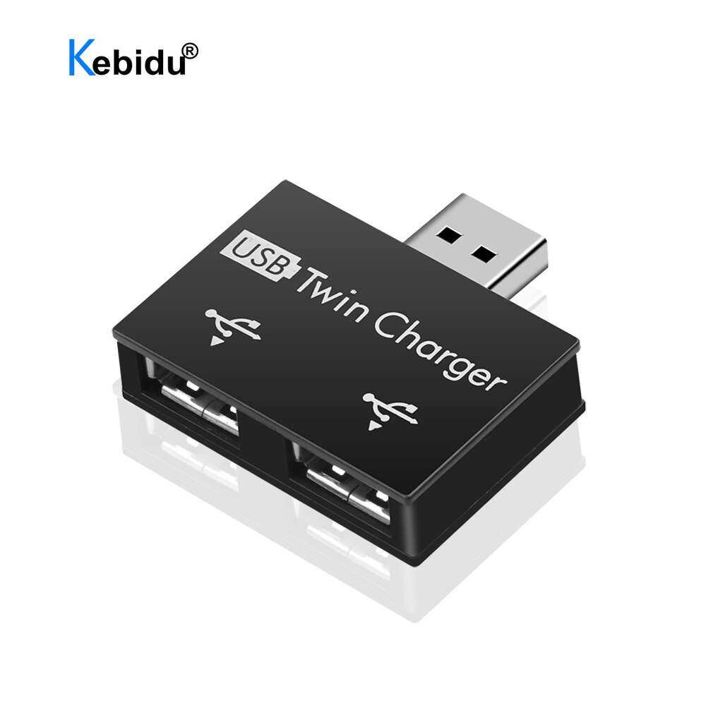 2 Port USB Splitter USB2.0 Male to Twin Charger Dual Hub Adapter Converter Charging USB Wire Plug for Laptop PC