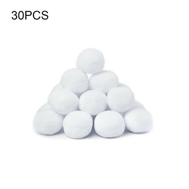 30Pcs Kerst Sneeuwbal Indoor Sneeuwballengevecht En Doek Bal Kinderen Team Kerstcadeau Kunstmatige Doek Fleece Sneeuwbal: Default Title