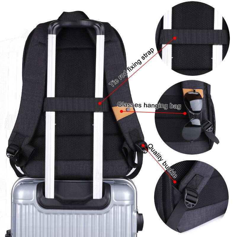 Leisure Mannen Tassen Rugzak 15.6 Laptop Rugzak Mannen Usb Anti Diefstal Rugzakken Voor Tieners Schooltas Jeugd Mochila Tas