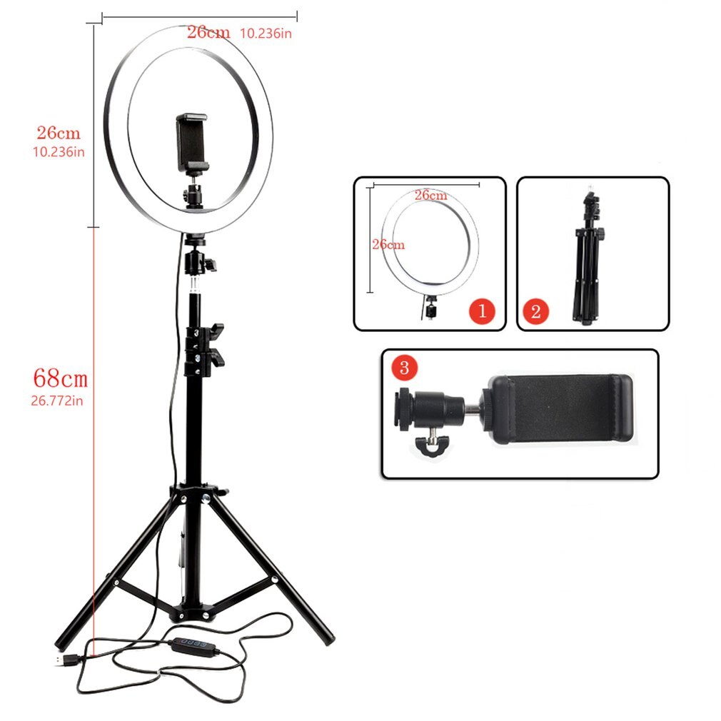 26cm 120LED Selfie Ring Lamp Led Ring Light Selfie With Tripod Ring For Selfie Phone Video Photography Lighting Phone: Type B