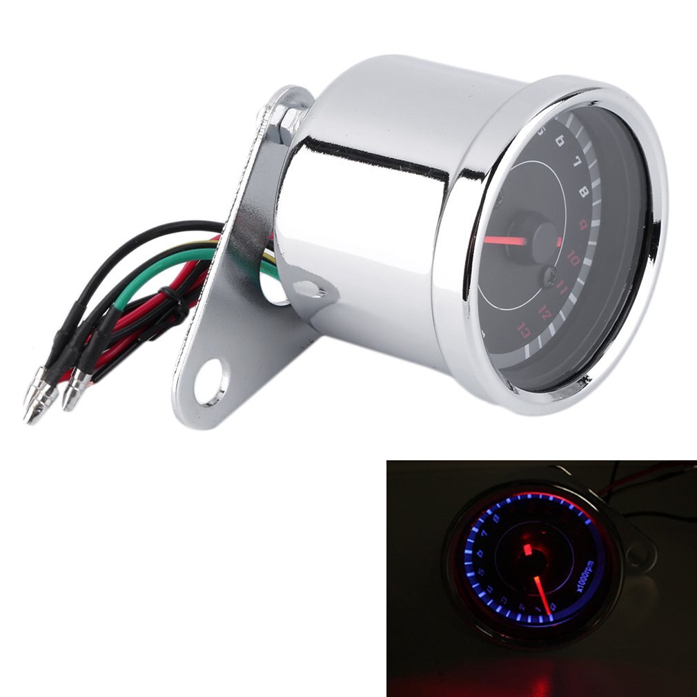 Universal Motorcycle Motorbike Backlight LED 12V Tachometer Speedometer ...