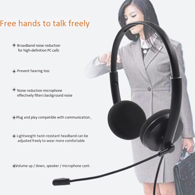 Usb Callcenter Headset Met Noise Cancelling Microfoon Voor Pc Home Office Telefoon Klantenservice Plug En Play