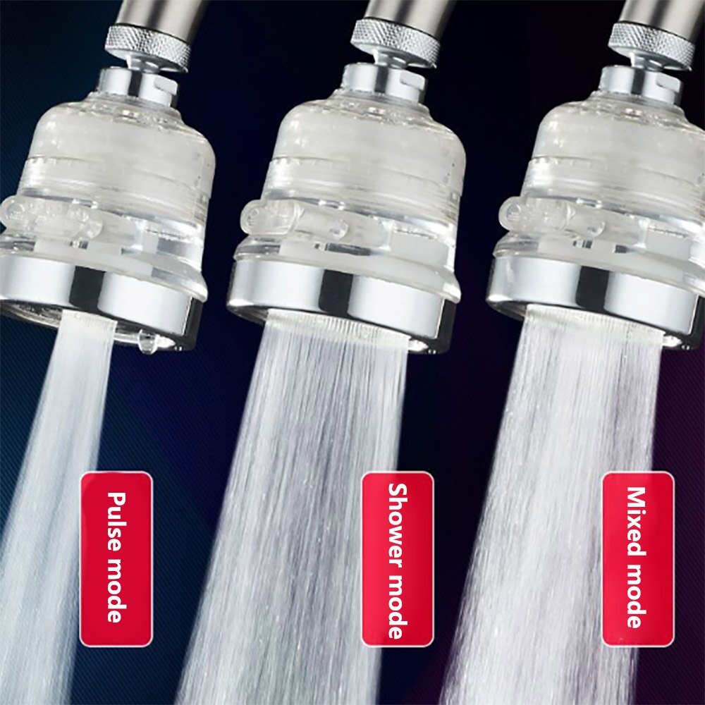 Movable Kitchen Tap Head Moveable 360 degree Rotable Water Saving Faucet Filter Flexible Diffusser (Transparent with filter)