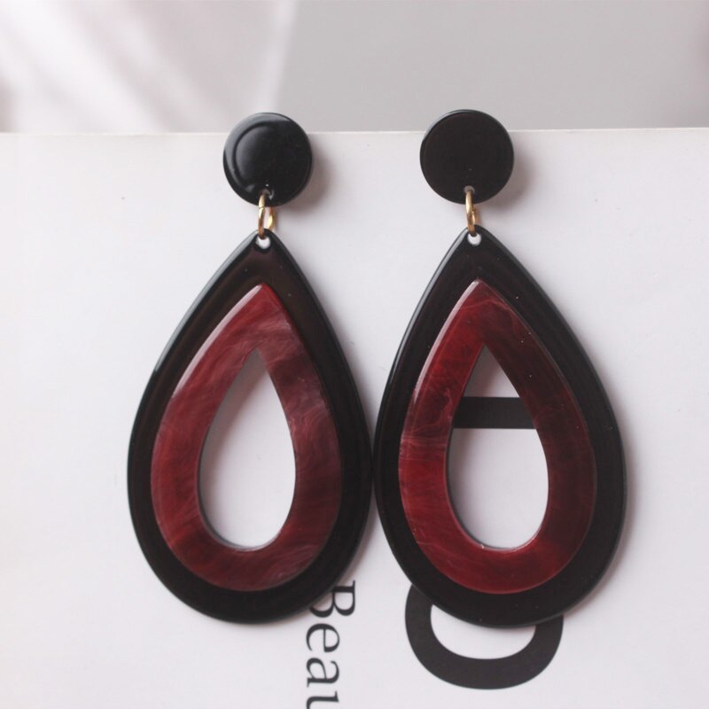 Exaggerated Big Dangle Earrings for Women Hollow Water Acrylic Statement Female Earrings pendientes mujer Ear Jewelry: ES4624