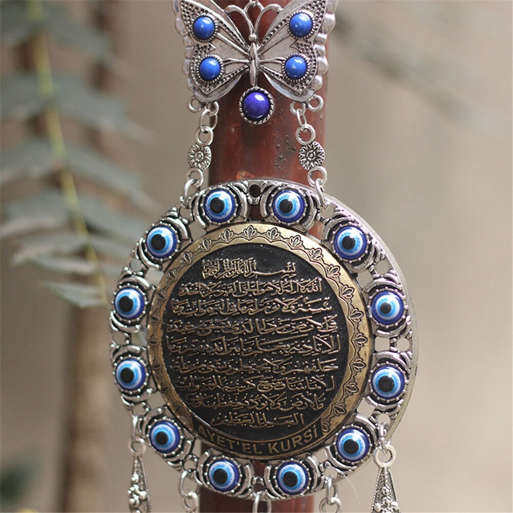 Grote Turkse Blauwe Ogen Hanger Olie Fatima Hamsa Evil Eye Vlinder Indoor Moslim Muur Opknoping Sieraden Thuis Decoraties