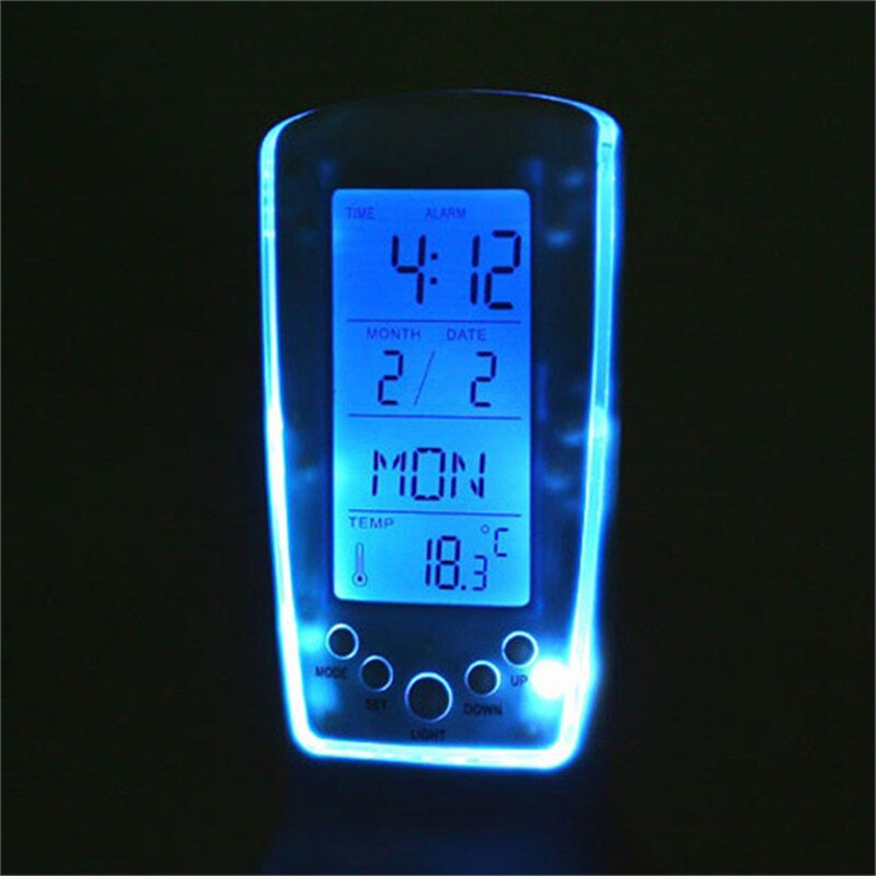 Klokken led digitale klok met vochtigheidsweergave bureauklok nachtkastje wekker elektronisch horloge vierkant voor kinderen