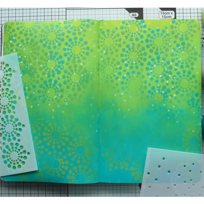 Plantilla de círculo de joyas para DIY, creación de tarjetas de papel con estampado en relieve, plantilla de hojas de dibujo decorativas 6x6 pulgadas