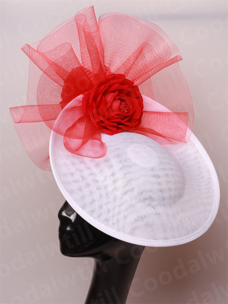 Chique marinha fascinators chapéu para mulheres elegante royal ascot millinery boné noiva casamento cocktail acessórios de cabelo véus headpiece