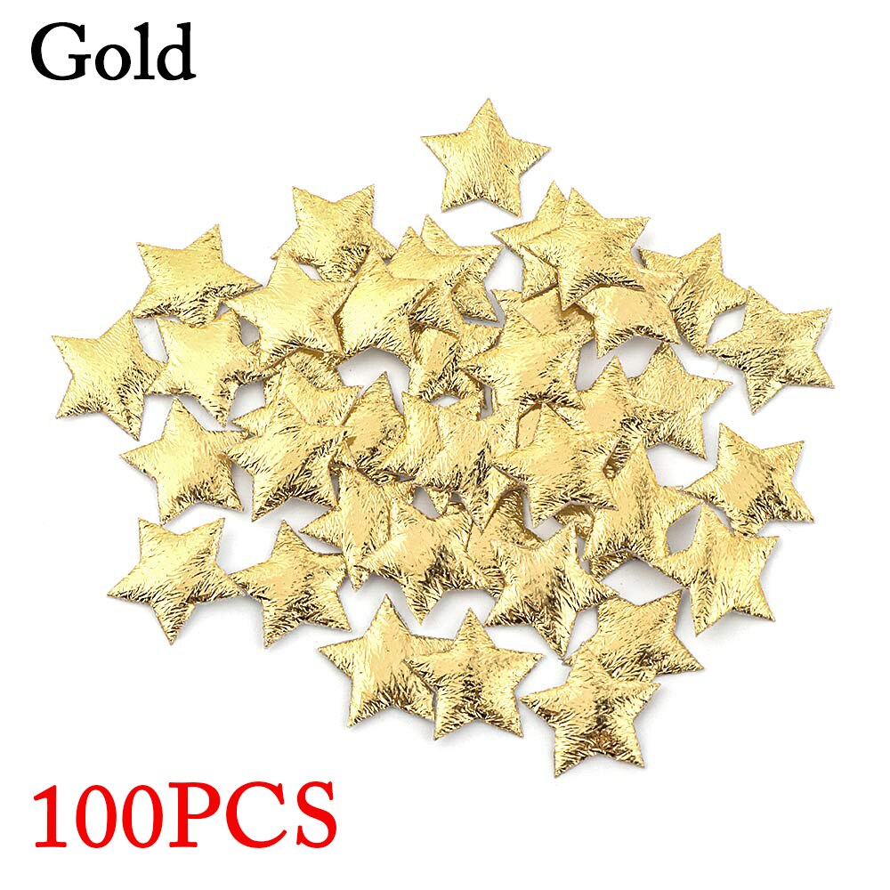 100/200 Stks/pak 2Cm Goud Zilver Schuim Stof Sterren Embellishments Sieraden Materiaal Diy Ambachten Wedding Party Home Decor levert: 100pcs gold