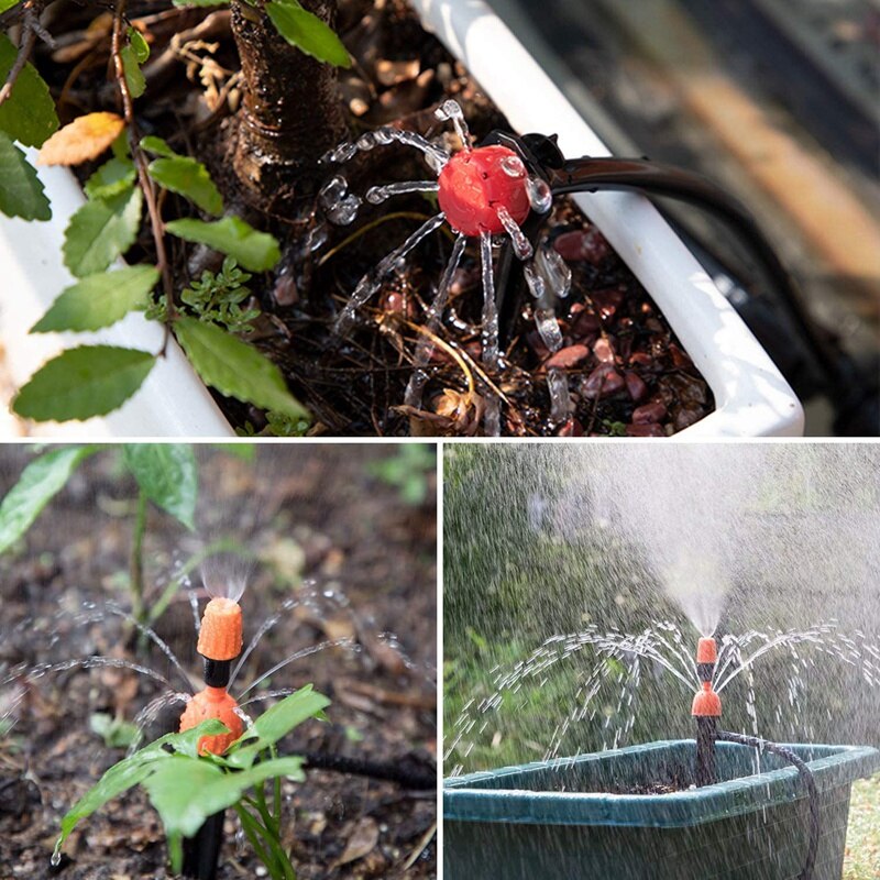 Drip Irrigation Kit, 40M 1/4 Inch Garden Irrigation System DIY Micro-Sprinkler Drip Irrigation Drip Irrigation Garden