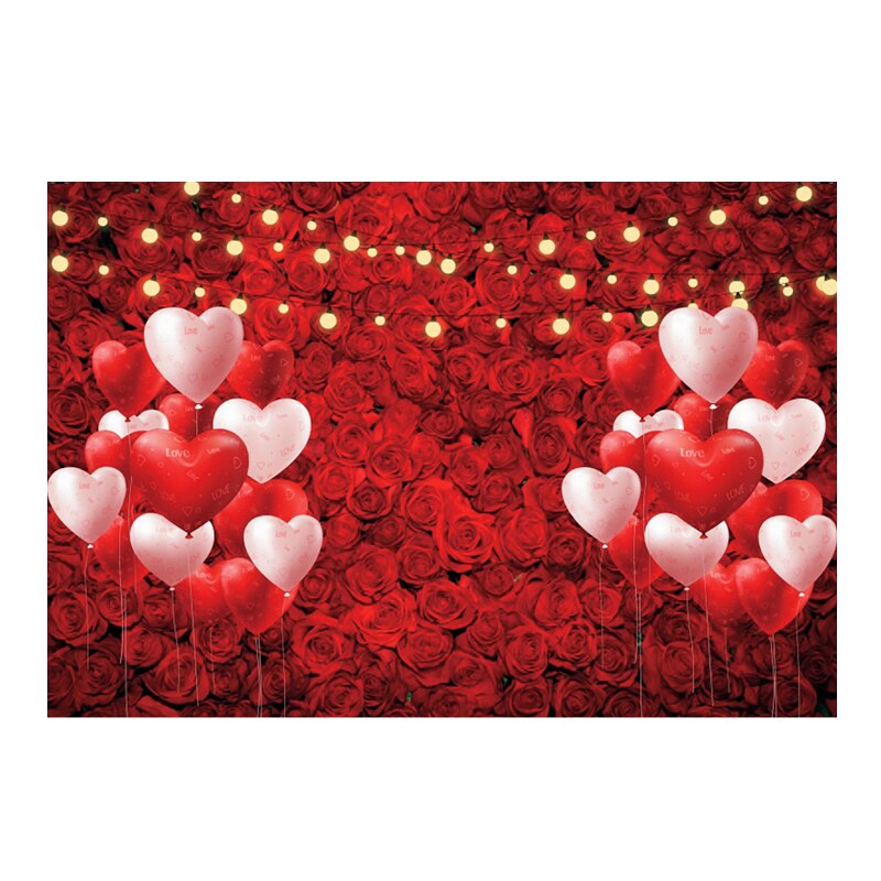 Valentine's Day Red Rose Love Heart Photography Backdrops Wedding Bridal Shower Photo Props Studio Booth Background Party Decor: A / 150x100cm