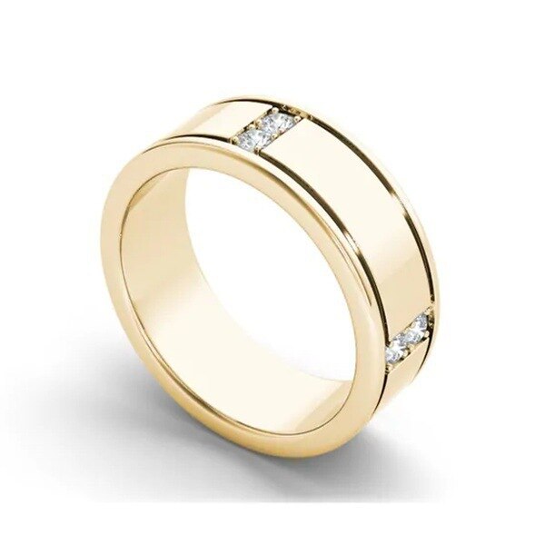 14k gul guld fl diamantring til mænd kvinder klassisk anillos de bizuteria 14k guld bryllup fine smykker ring til mandlige ædelsten