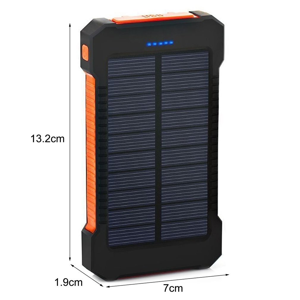 Large Capacity Solar Power Bank Dual USB Portable Solar Battery Charger Universal Mobile Phone Charger