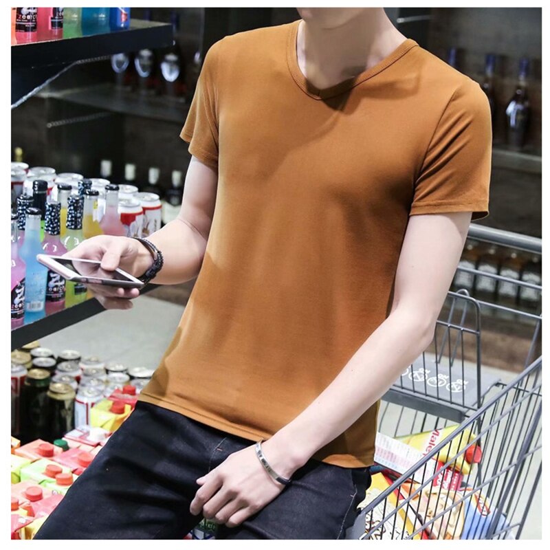 Herr t-shirts sommar kort ärm o-ringad rand tryckt lös smal t shirt herr toppar tee storlek m-xxl