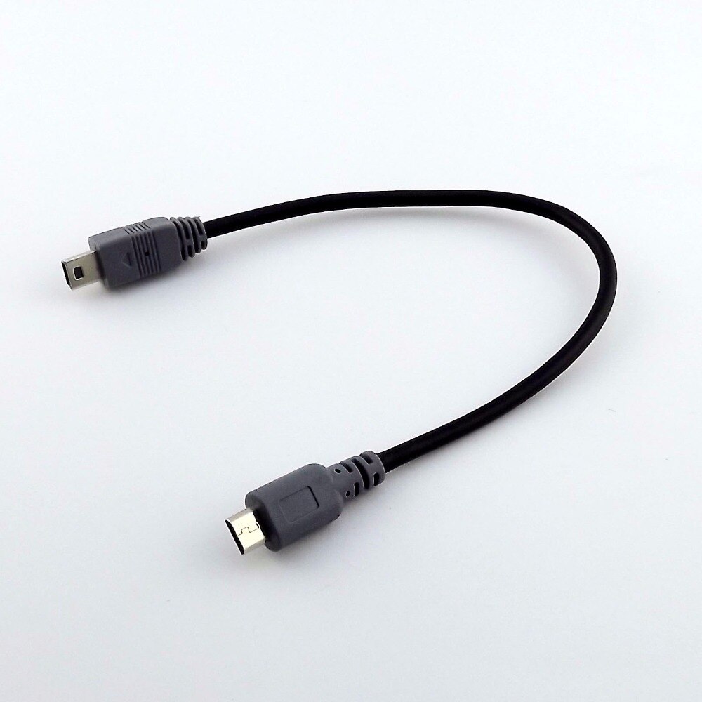 1pc mini usb type  b 5 ben han til micro b han 5 ben konverter otg adapter ledning datakabel 25cm