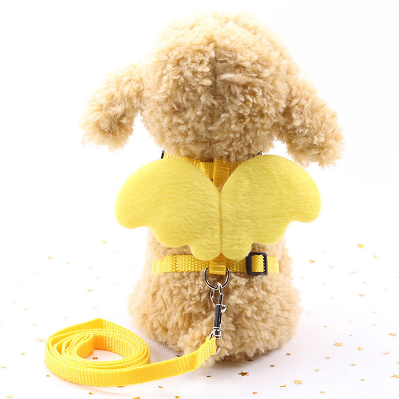 Squinans engelenvleugels konijn hamster tuigje wandellijn set verstelbare kleine huisdier borstband nylon konijn tractie lijn