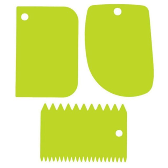 3Pcs/1Pc Deeg Cake Cutter Slicer Spatel Voor Cake Schraper Pasteuze Cutters Schraper Onregelmatige Tanden Rand diy Soepeler Tool: MULTI